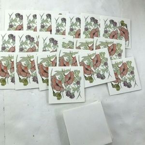 Lot of 20 Blank Cards poppy floral NEW